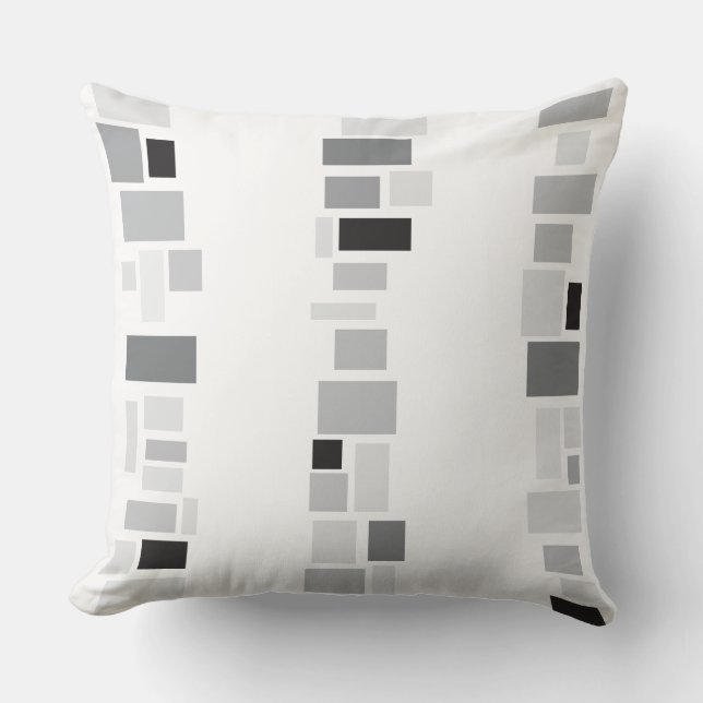 Grey MOSIAC TILES DESIGN Retro Throw Pillow (Front)