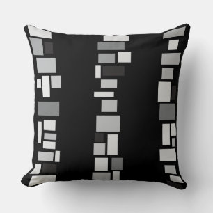 Grey MOSIAC TILES DESIGN Retro Throw Pillow