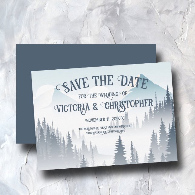 Grey Mountain Fog Forest Wilderness Winter Save The Date (Creator Uploaded)