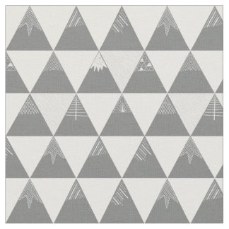 grey mountain triangles fabric