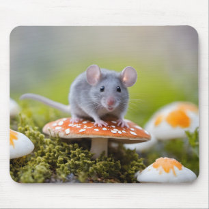 Grey Mouse On Toadstool Mat