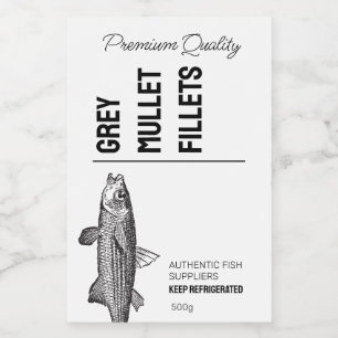Grey Mullet Fish Fillets Product Label