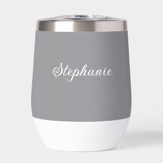 Grey Name Modern Elegant Monogram Boho