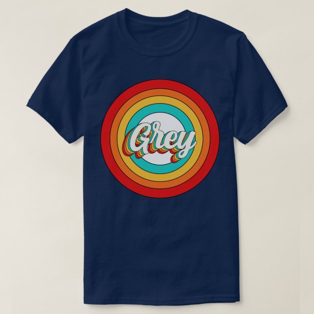 Grey Name Shirt Vintage Grey Circle (Design Front)