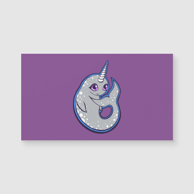 Grey Narwhal Whale With Spots Ink Drawing Design (Front)