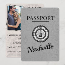 Grey Nashville Passport Save The Date