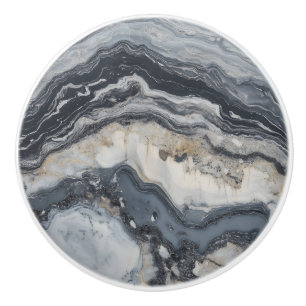 Grey Nature Marble Pattern Ceramic Knob