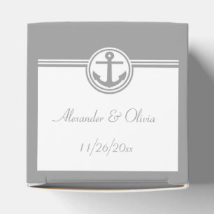 Grey Nautical Anchor Favour Box