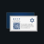 Grey Navy Blue Bar Mitzvah QR Code RSVP Budget  Enclosure Card<br><div class="desc">Grey Navy Blue Bar Mitzvah QR Code RSVP Budget Enclosure Card</div>