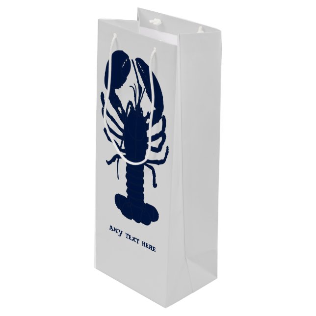Grey Navy Lobster All Occasion Gift Bag (Front Angled)