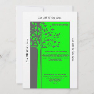 Grey/Neon Green Tree Wedding Directions Card