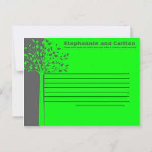 Grey/Neon Green Tree Wedding Writable Advice Card