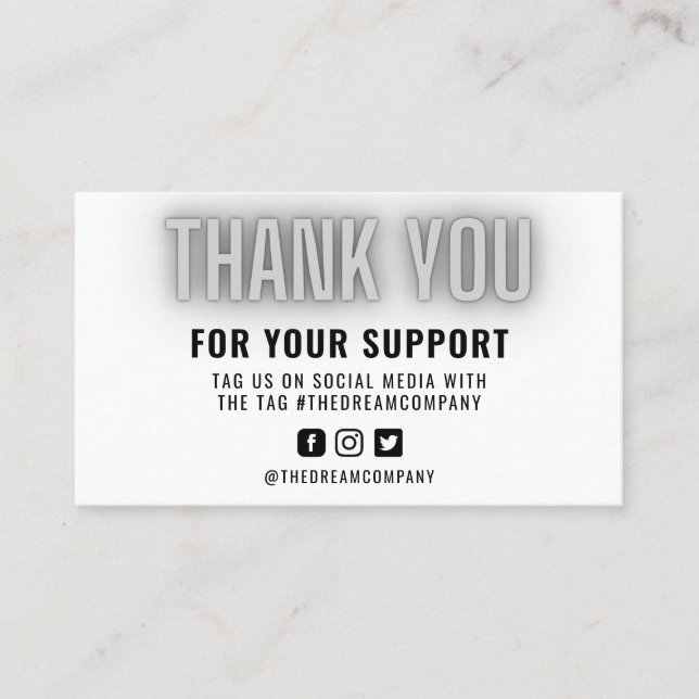 Grey Neon Modern Thank You Logo Media Insert (Front)