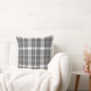 Grey Neutral plaid design Cushion