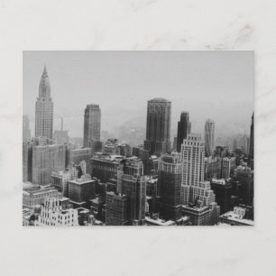 Grey New York City Night Postcard