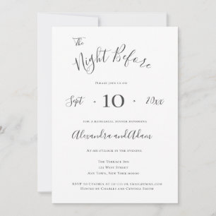 Grey Night Before Rehearsal Dinner Invitations