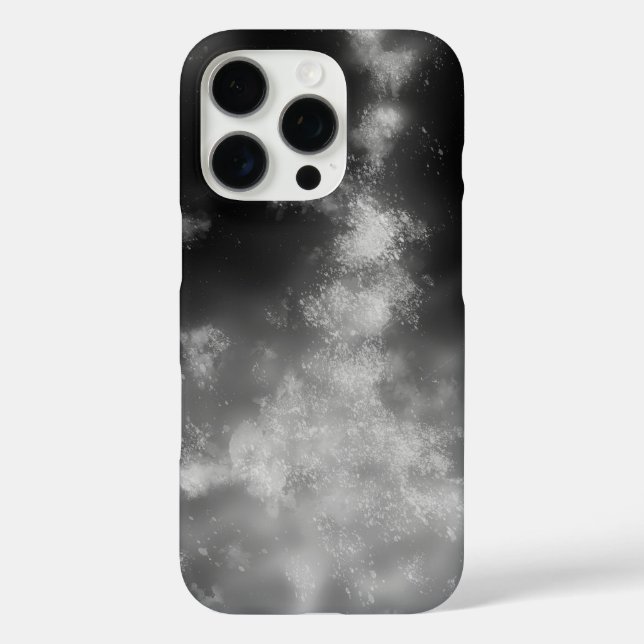 Grey Night Sky iPhone 16 Case – Sleek & Cosmic (Back)