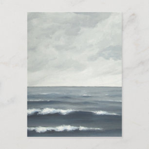 Grey Ocean Waves Postcard