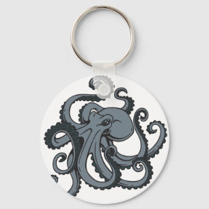 Grey Octopus Key Ring
