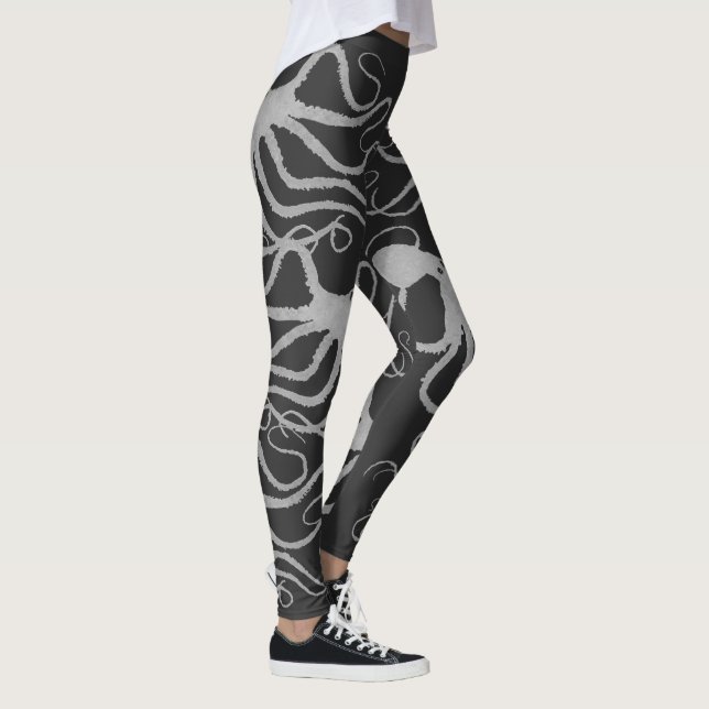 Grey Octopus on Your Colour - Leggings (Right)