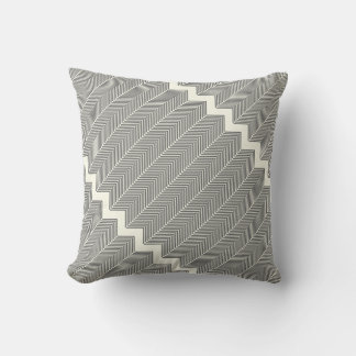 Grey & Off White Arrow Herringbone Pattern Cushion