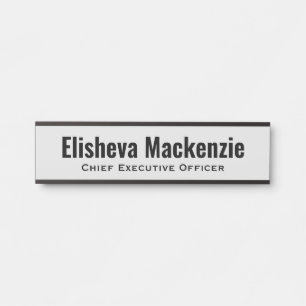 Grey Office Door Name Plate Sign 