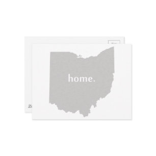 Grey Ohio Shaped Home Grey Buckeye State Ohioan Postcard