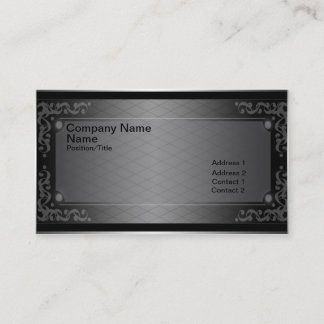 Grey on Black Mesh and Swirls Business Card