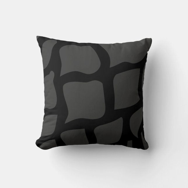 grey on dark grey abstract print cushion (Front)