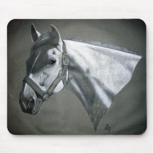 Grey on Grey Equine Art Mouse Mat