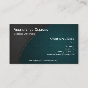 Grey on Teal Curves Business Card Style 3