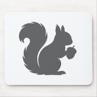 Grey on White Squirrel Animal Mouse Mat