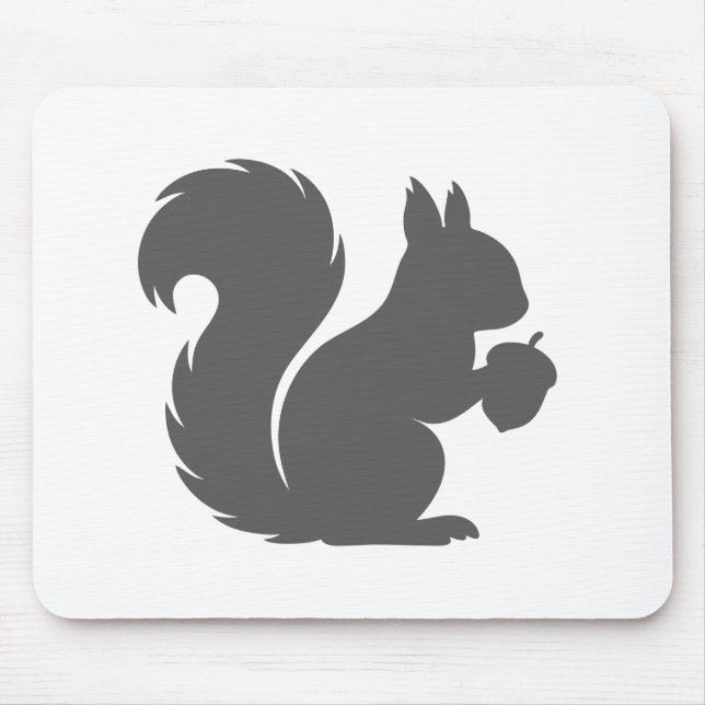 Grey on White Squirrel Animal Mouse Mat (Front)