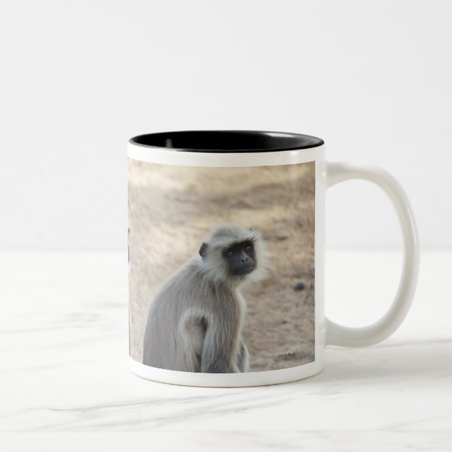 Grey or common or Hanuman langur (Semnopithecus) Two-Tone Coffee Mug (Right)