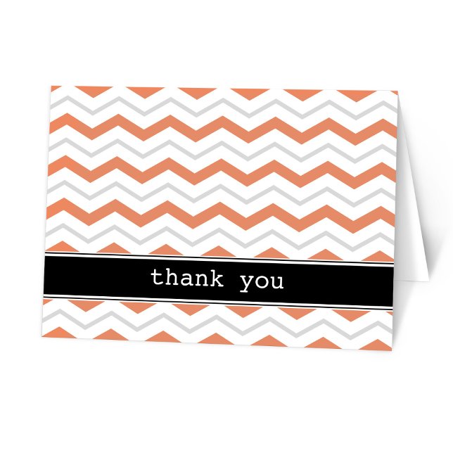 Grey Orange Chevron custom Thank You Cards (Creator Uploaded)