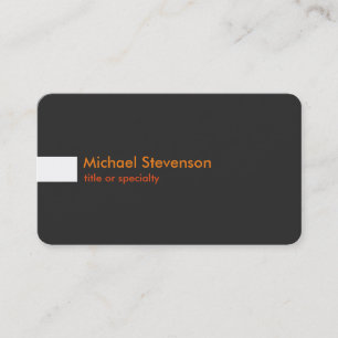 Grey Orange Chic Rounded Consultant Business Card