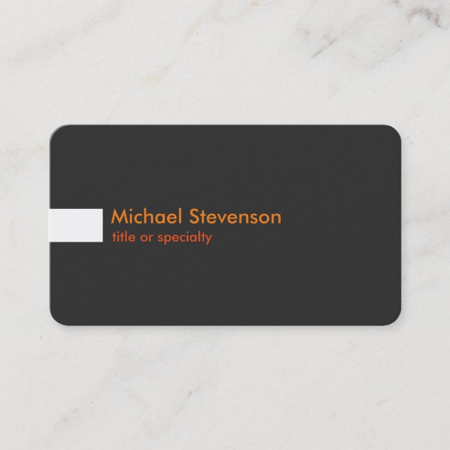 Grey Orange Chic Rounded Consultant Business Card (Front)