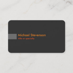 Grey Orange Modern Rounded Corner Business Card