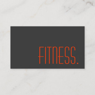 Grey Orange Personal Trainer Fitness Business Card
