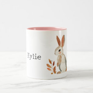 Grey Orange Rabbit Two-Tone Coffee Mug