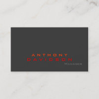 Grey orange red trendy business card