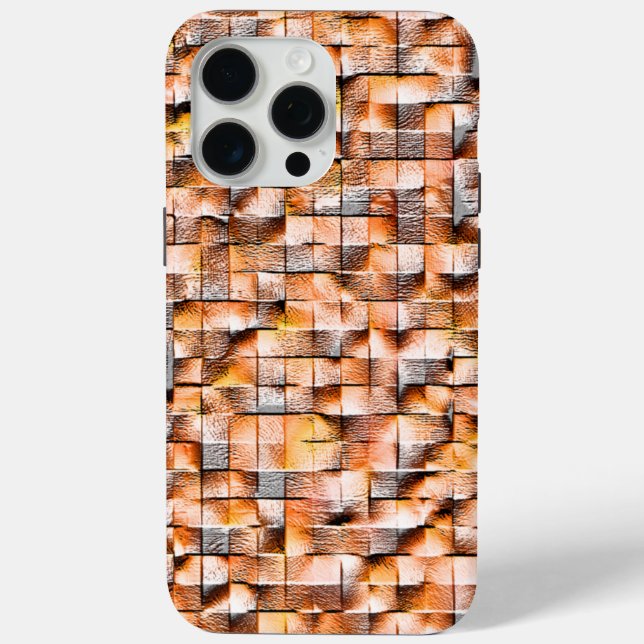 Grey orange rough ceramic tile with flaws, digital Case-Mate iPhone case (Back)