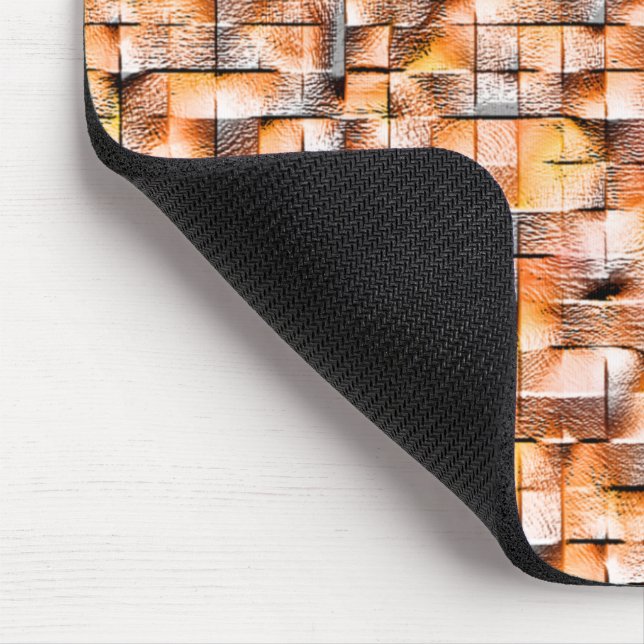 Grey orange rough ceramic tile with flaws, digital mouse mat (Corner)