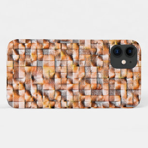 Grey orange rough ceramic tile with flaws, virtual iPhone 11 case