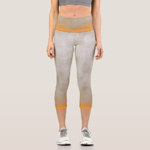 Grey Orange rustic Capri Leggings