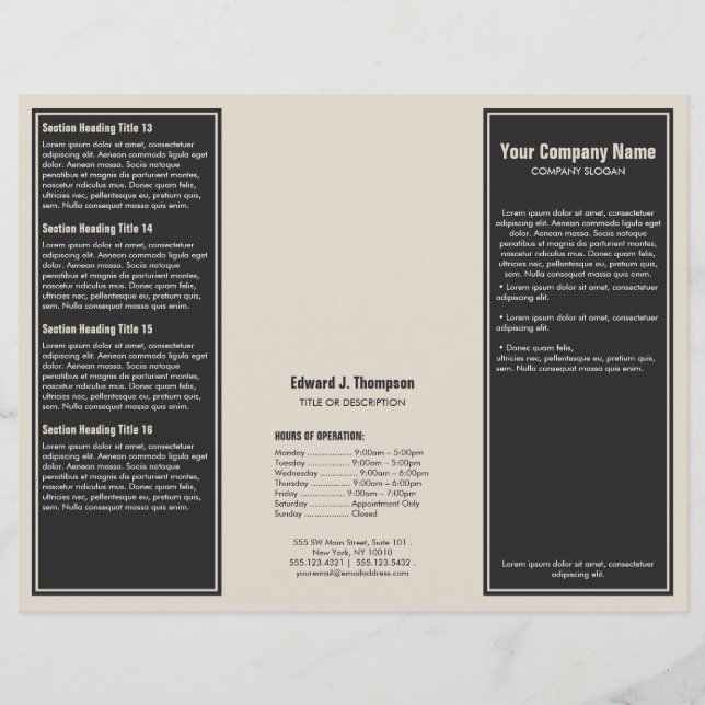 Grey Orange Simple Border Brochure (Front)