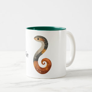 Grey Orange Snake Two-Tone Coffee Mug