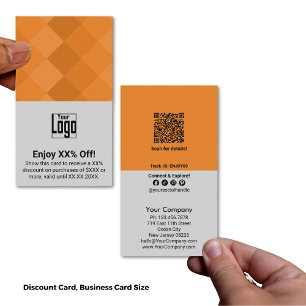Grey Orange Standard Business Card Size XX% Off