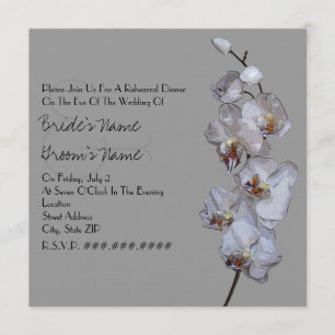 Grey Orchid Modern Rehearsal Dinner Invitation