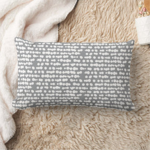 Grey Organic Dots Markmaking Pattern Lumbar Cushion